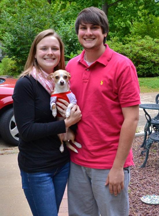 Tyler Marovich and his girlfriend, Mitzi Berry and their dog. 